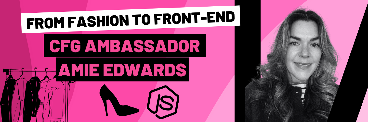 blog banner introducing the author and blog title From Fashion to Front-End: A Creative’s Guide to Switching to a Career in Tech